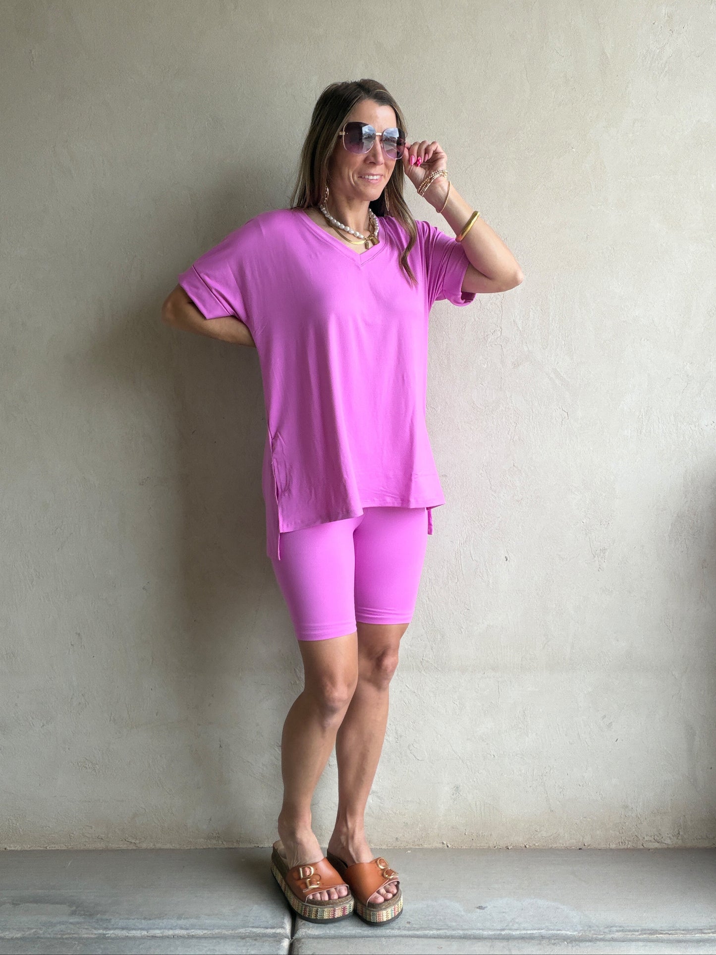 Jillian Heavenly Biker Set in Pink