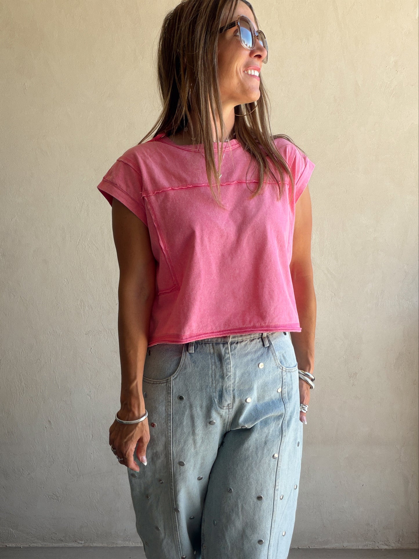 Emmie Top in Mineral Wash Pink