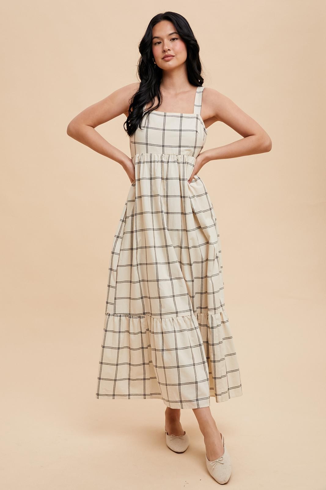 Coco Grid Jumper in Cream and Black
