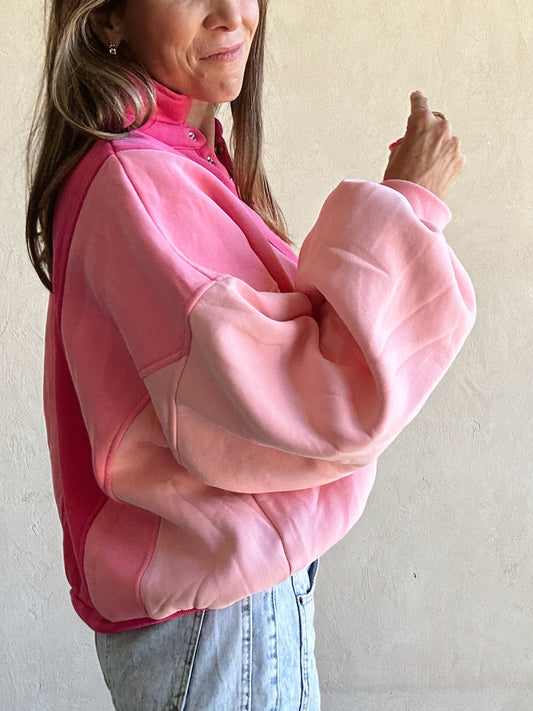 Kaylani Sweatshirt in Colorblock Pink