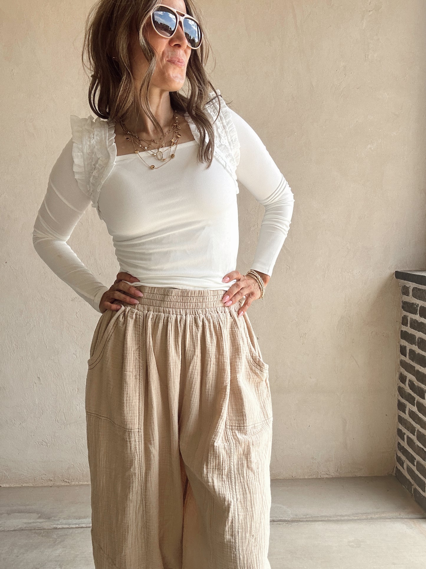 Ashley Square Neck Top in White