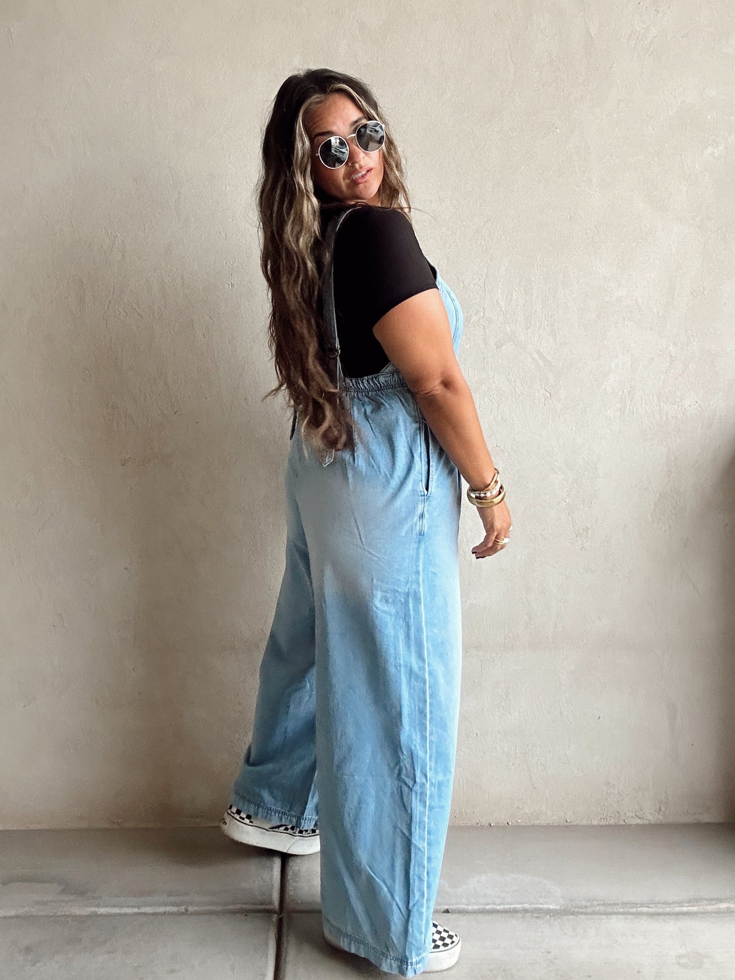 Bella Overalls in Light Wash