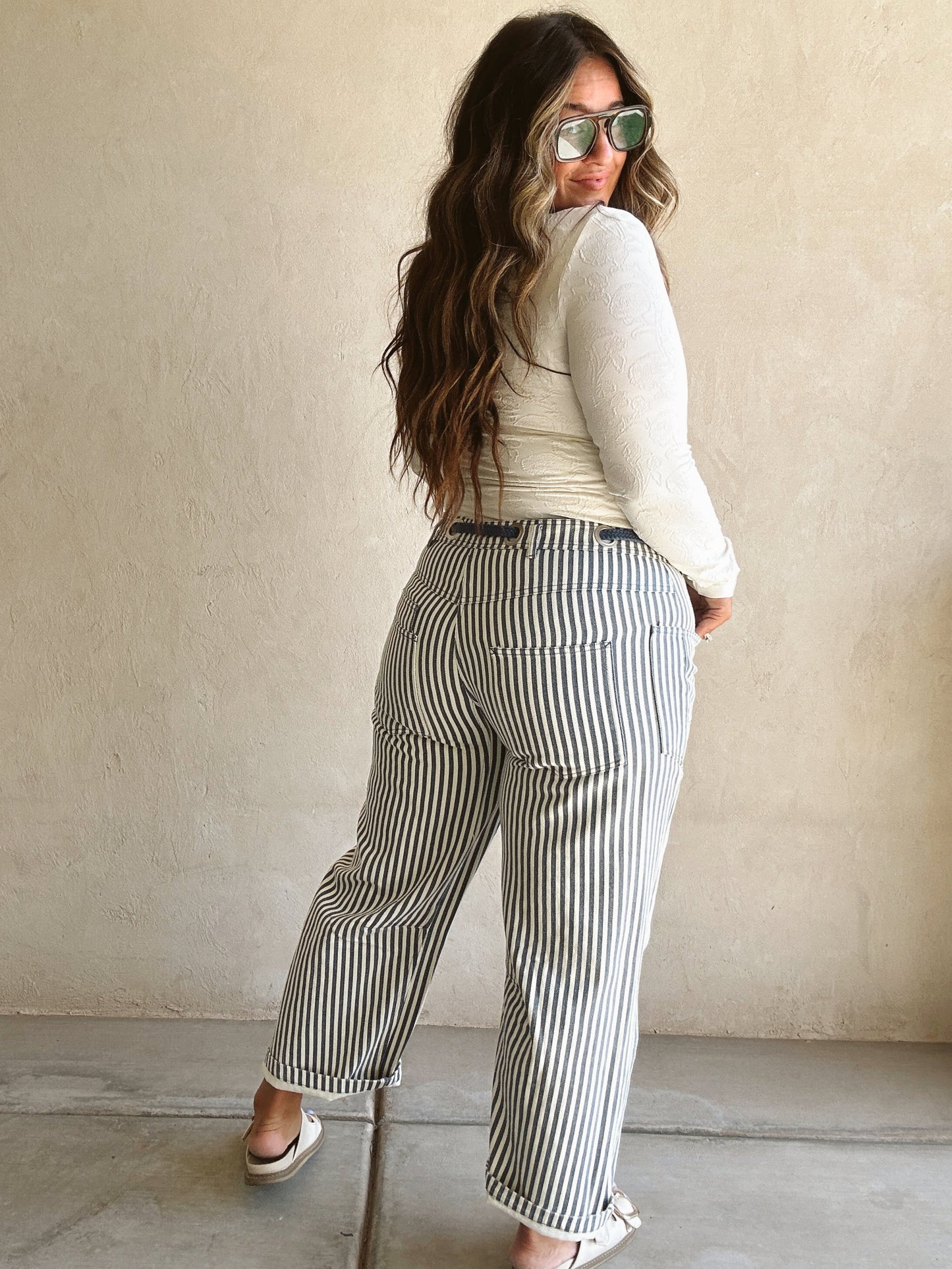 Stella Striped Barrel Jeans