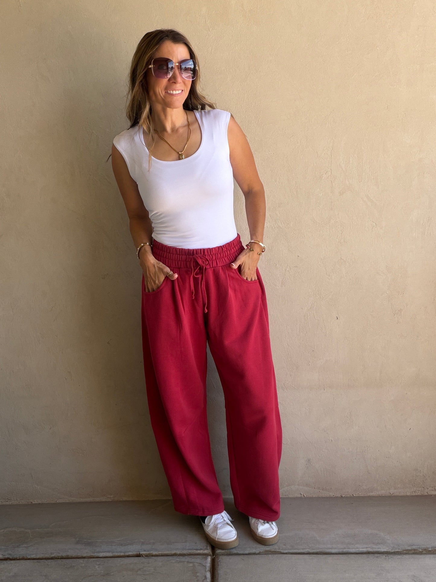 Barrel Sweatpants in Crimson