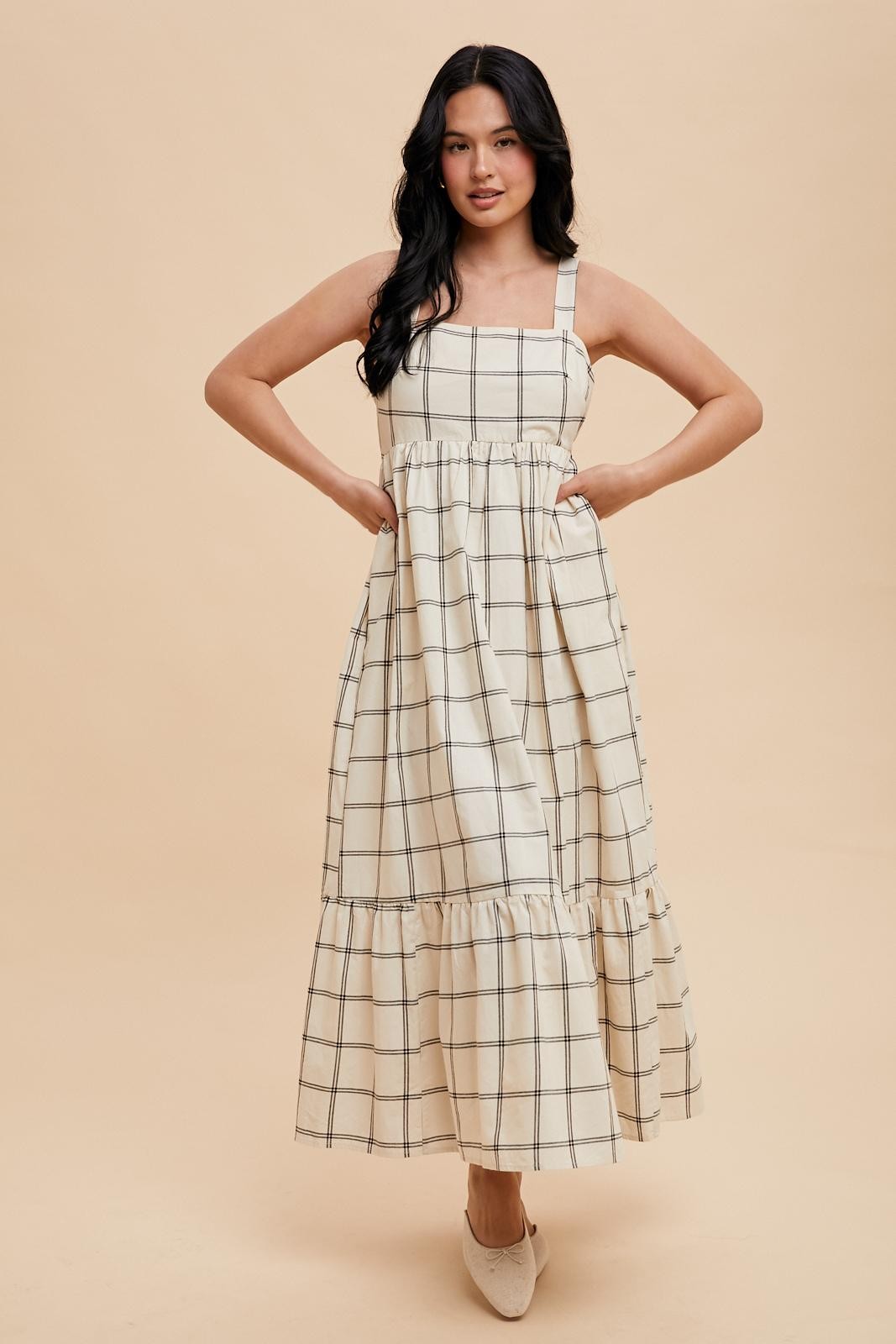 Coco Grid Jumper in Cream and Black