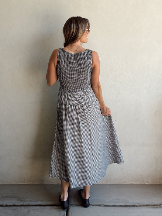 Denise Dress in Gingham Dress in Black & White
