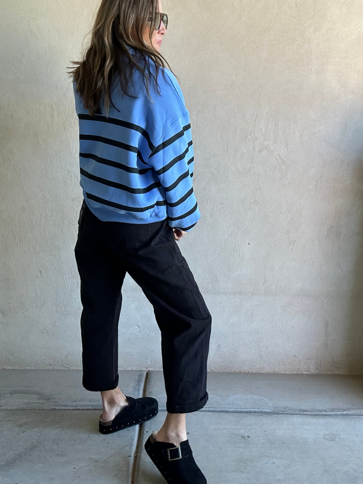 Kaylani Sweatshirt in Blue & Black
