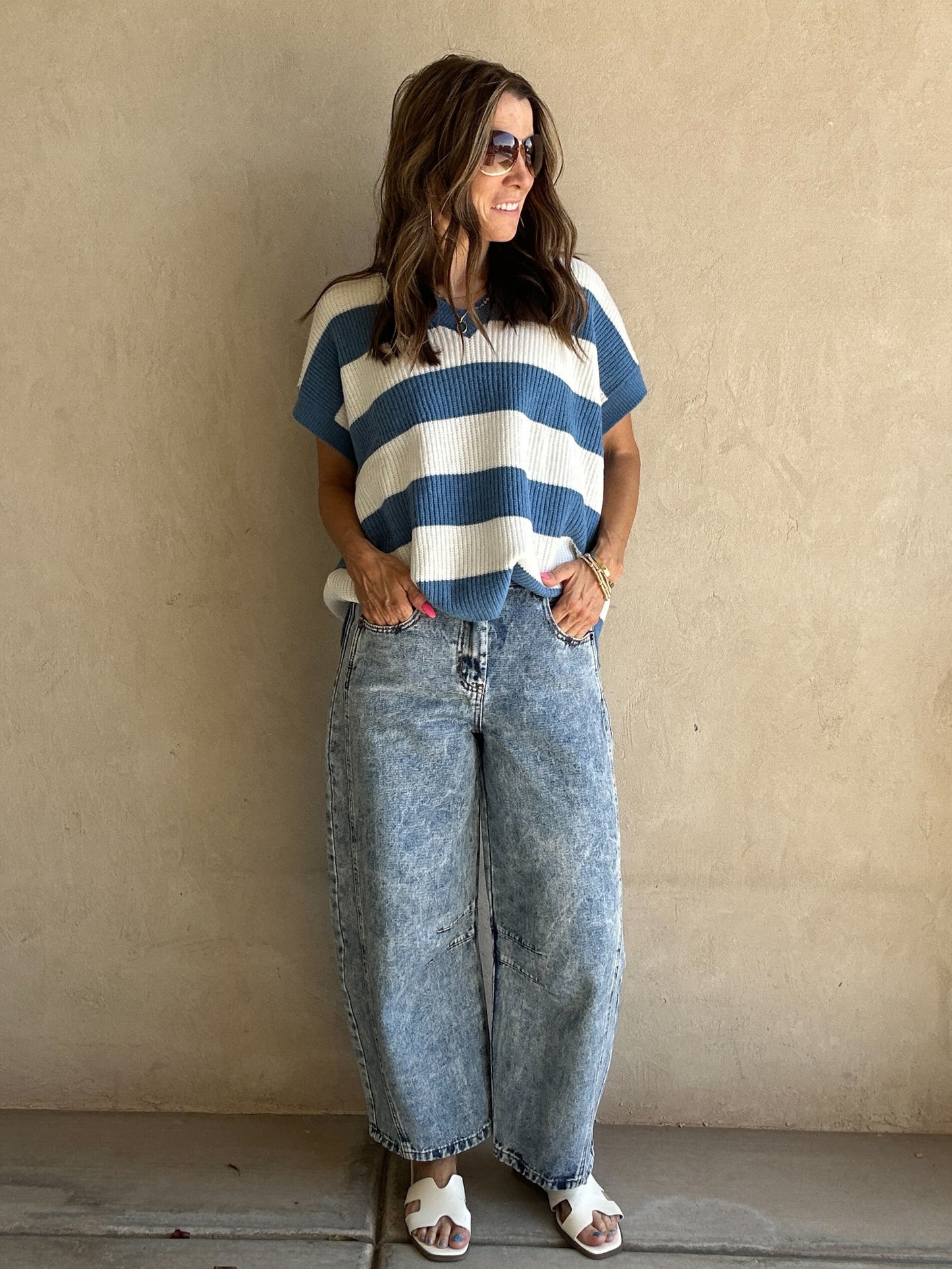Annika Barrel Jeans in Medium Acid Wash