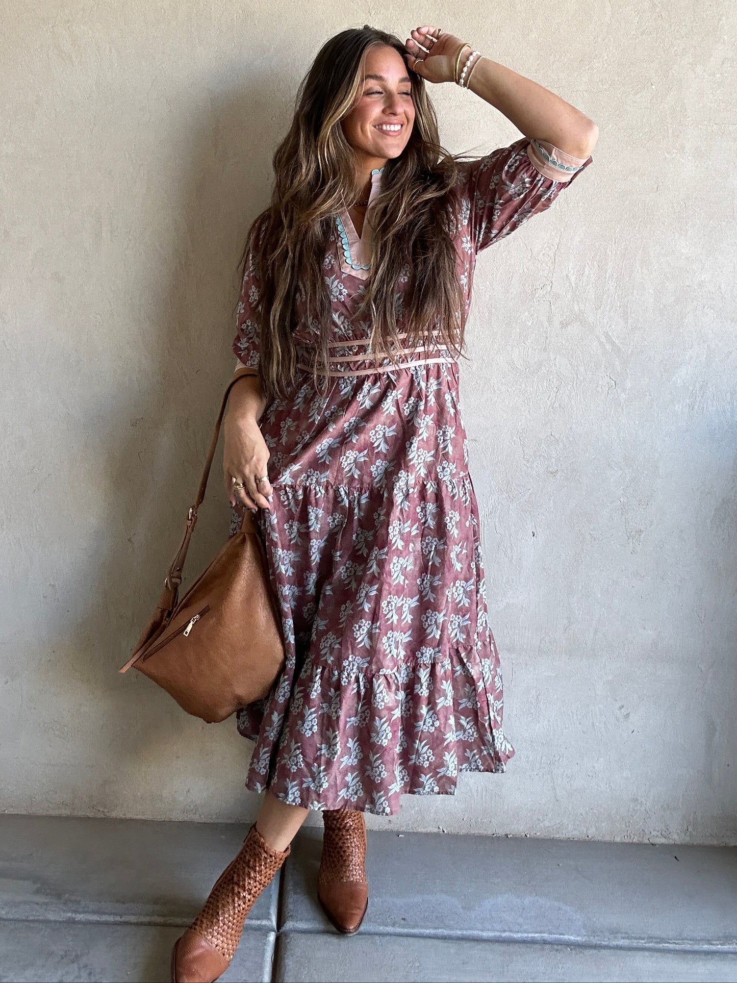 Kate Dress in Mineral Washed Mauve