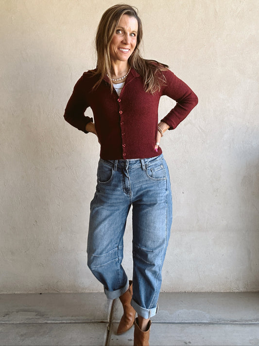 Caroline Cardigan in Burgundy