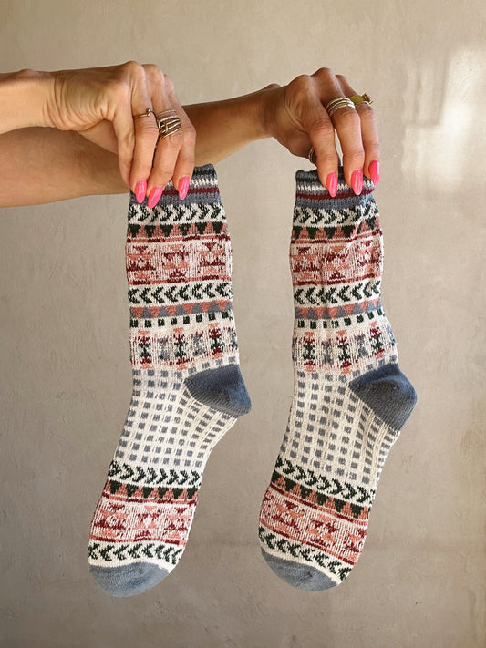 Aztec Socks in Blue