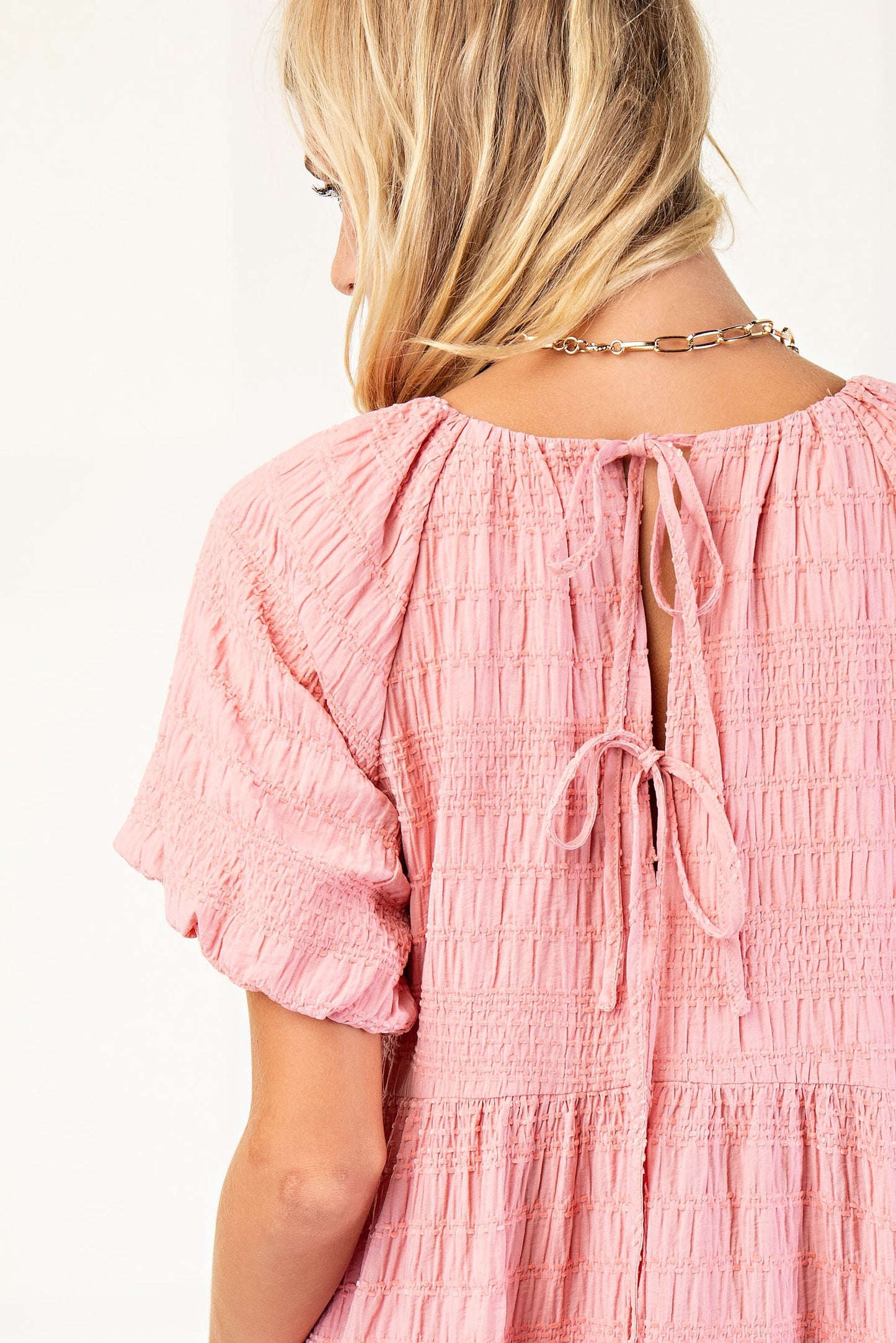 Taryn Textured Dress in Blue or Pink
