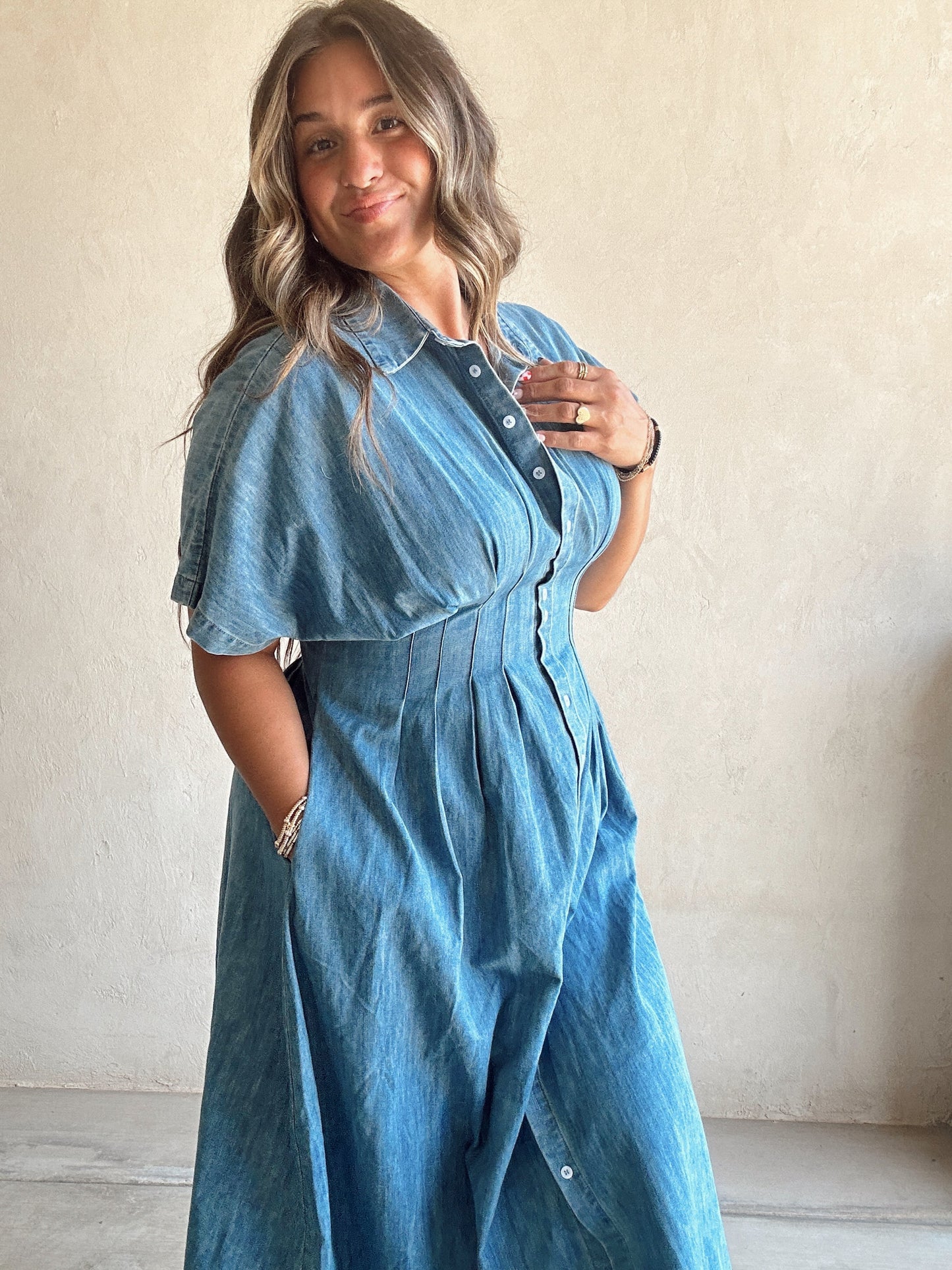 Marsha Dress in Denim