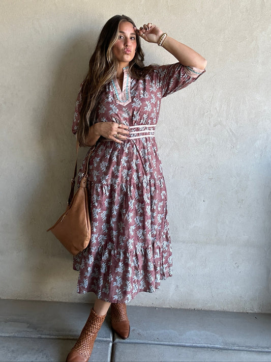 Kate Dress in Mineral Washed Mauve