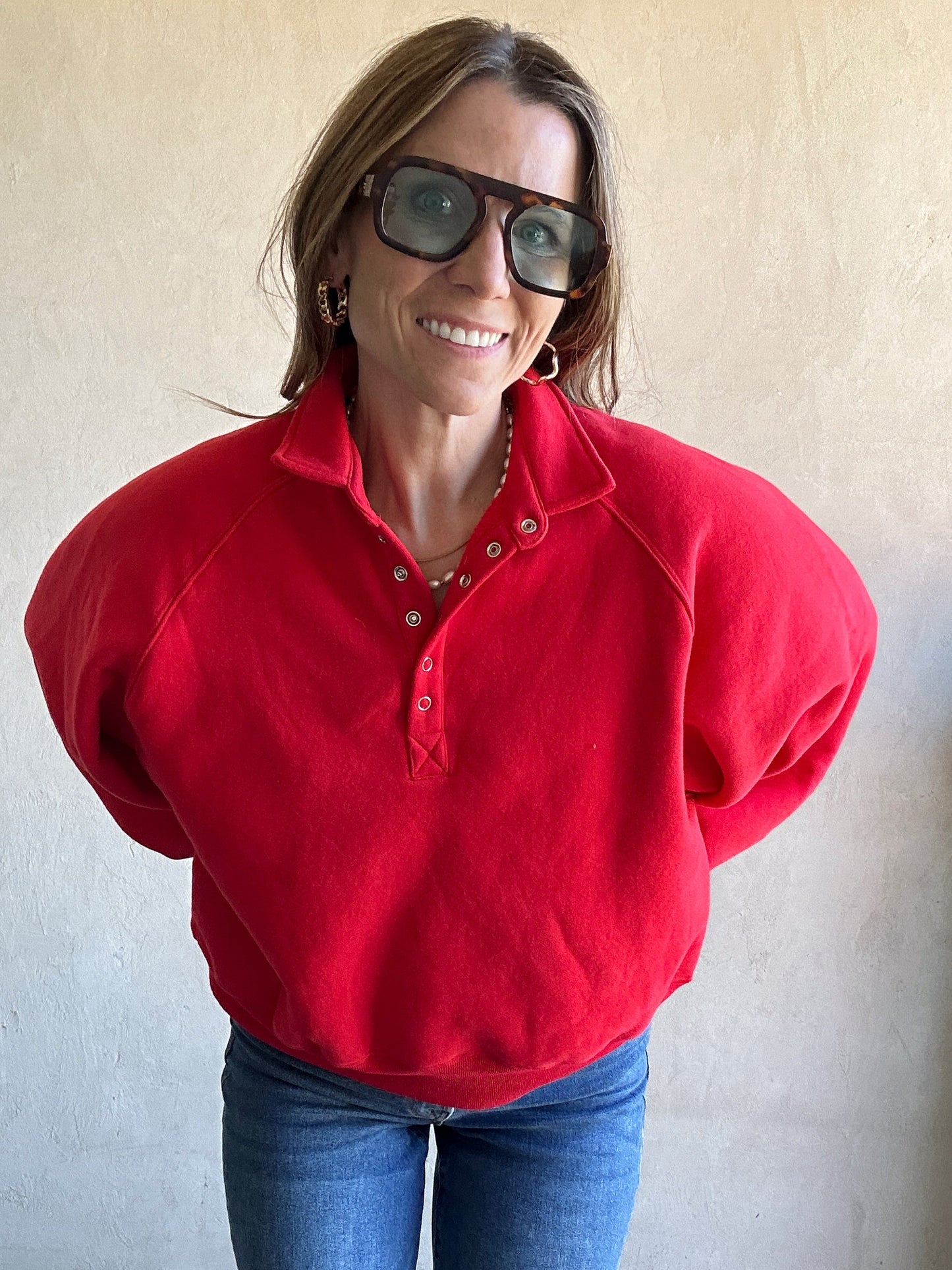 Kaylani Sweatshirt in Red