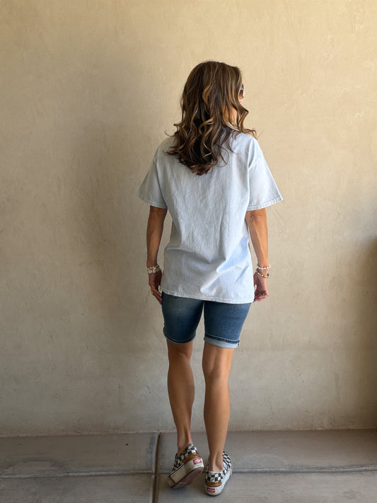 America 1776 Home of the Brave Tee in Light Blue