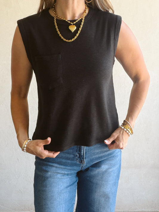 Wren Sleeveless Tank in Black