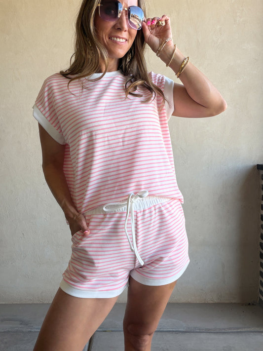 Gentry Striped Set in Pink
