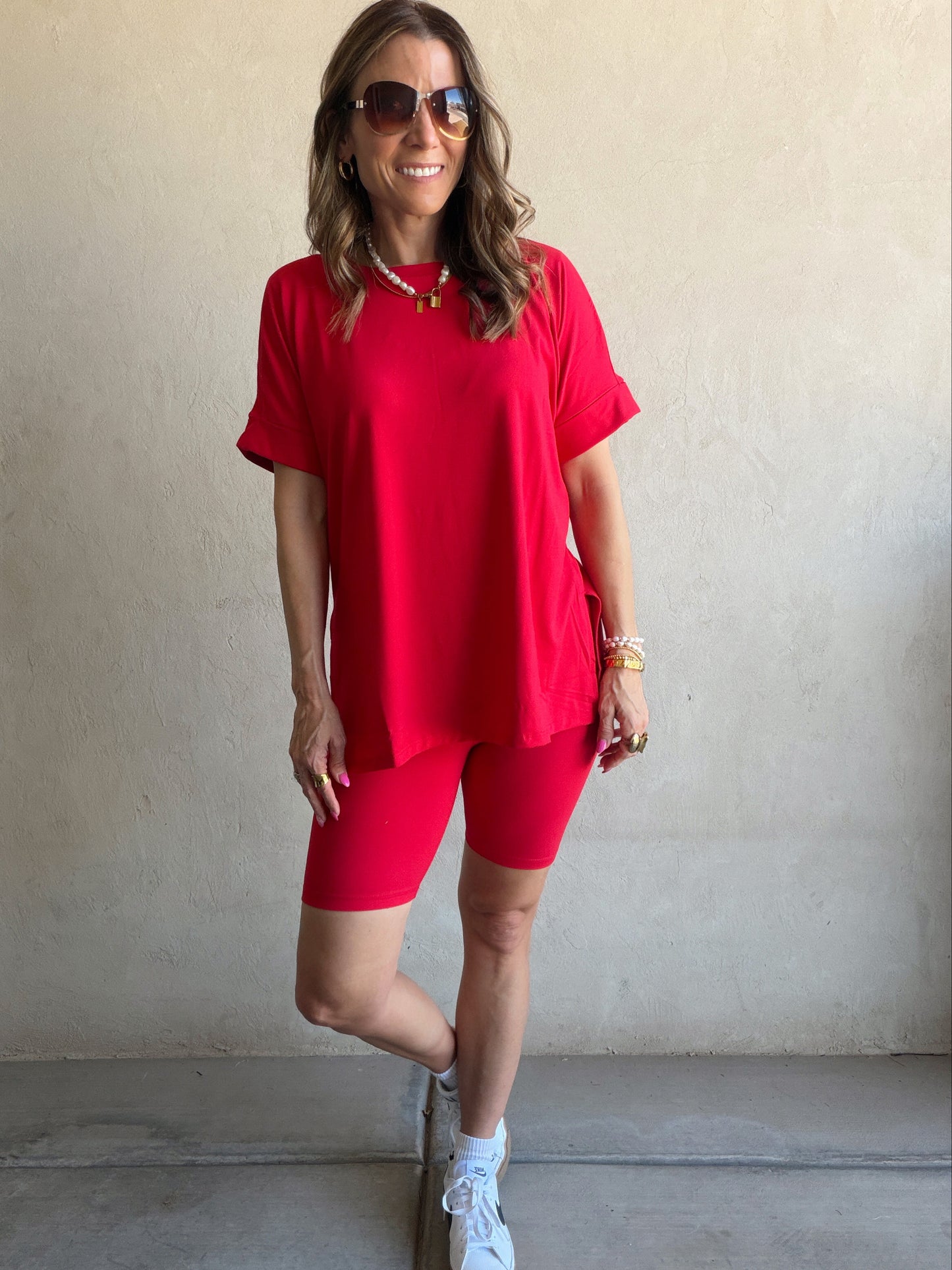 Jillian Heavenly Biker Set in Red