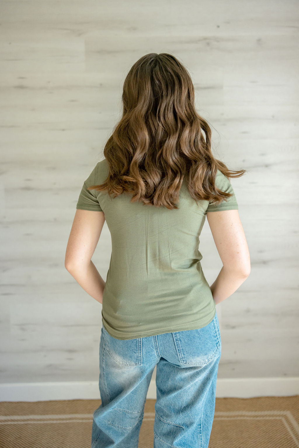 Sonny Scoop Neck Ribbed Top in White, Sand, Olive, and Black