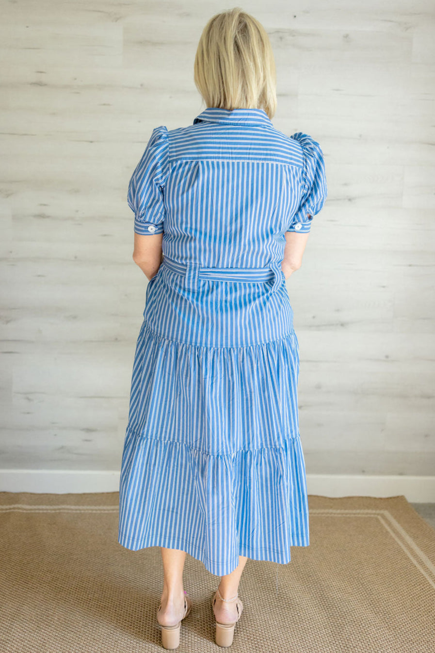 Abigail Striped Dress in Blue