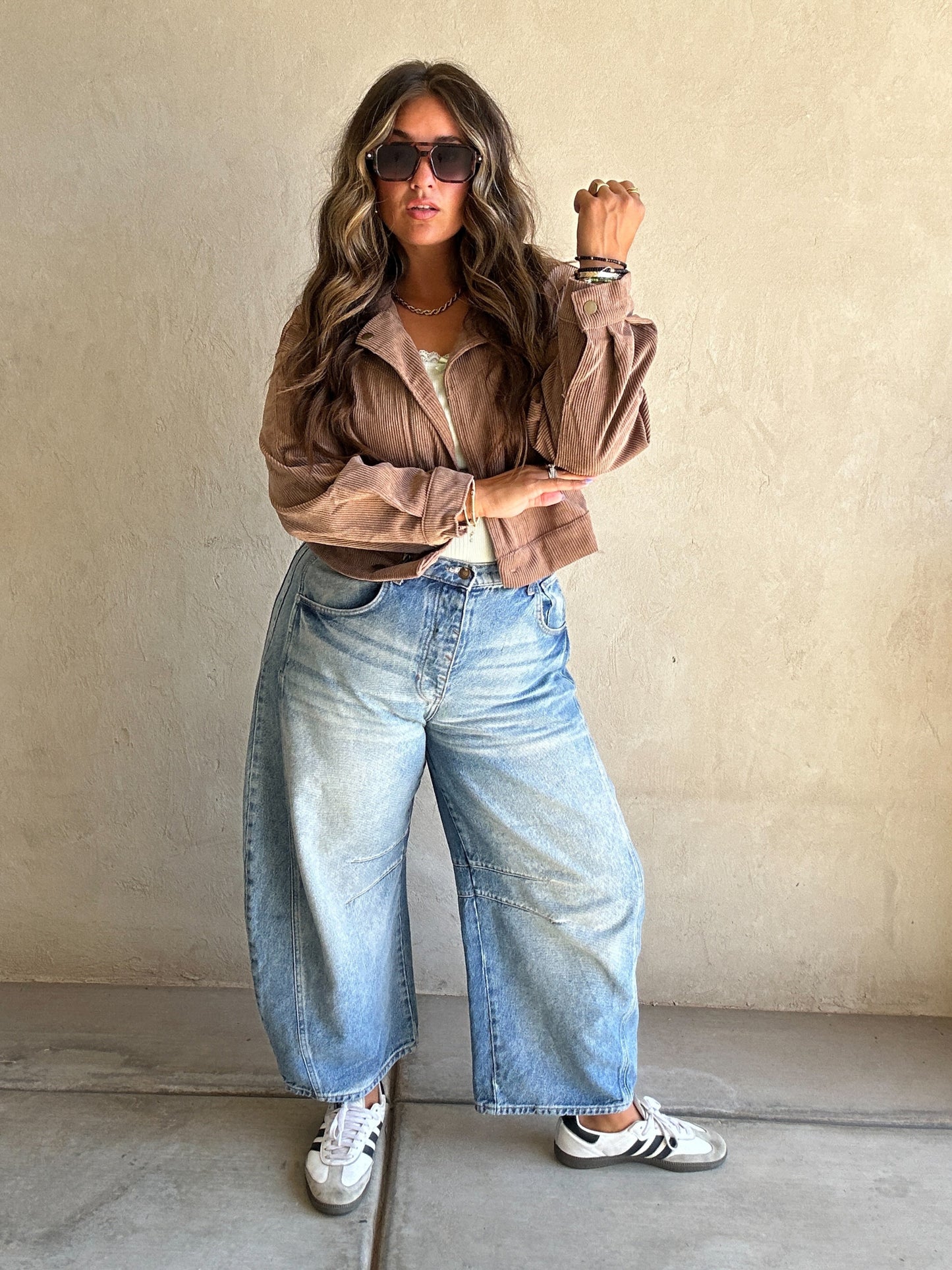 Baylor Corduroy Moto Jacket in Coco