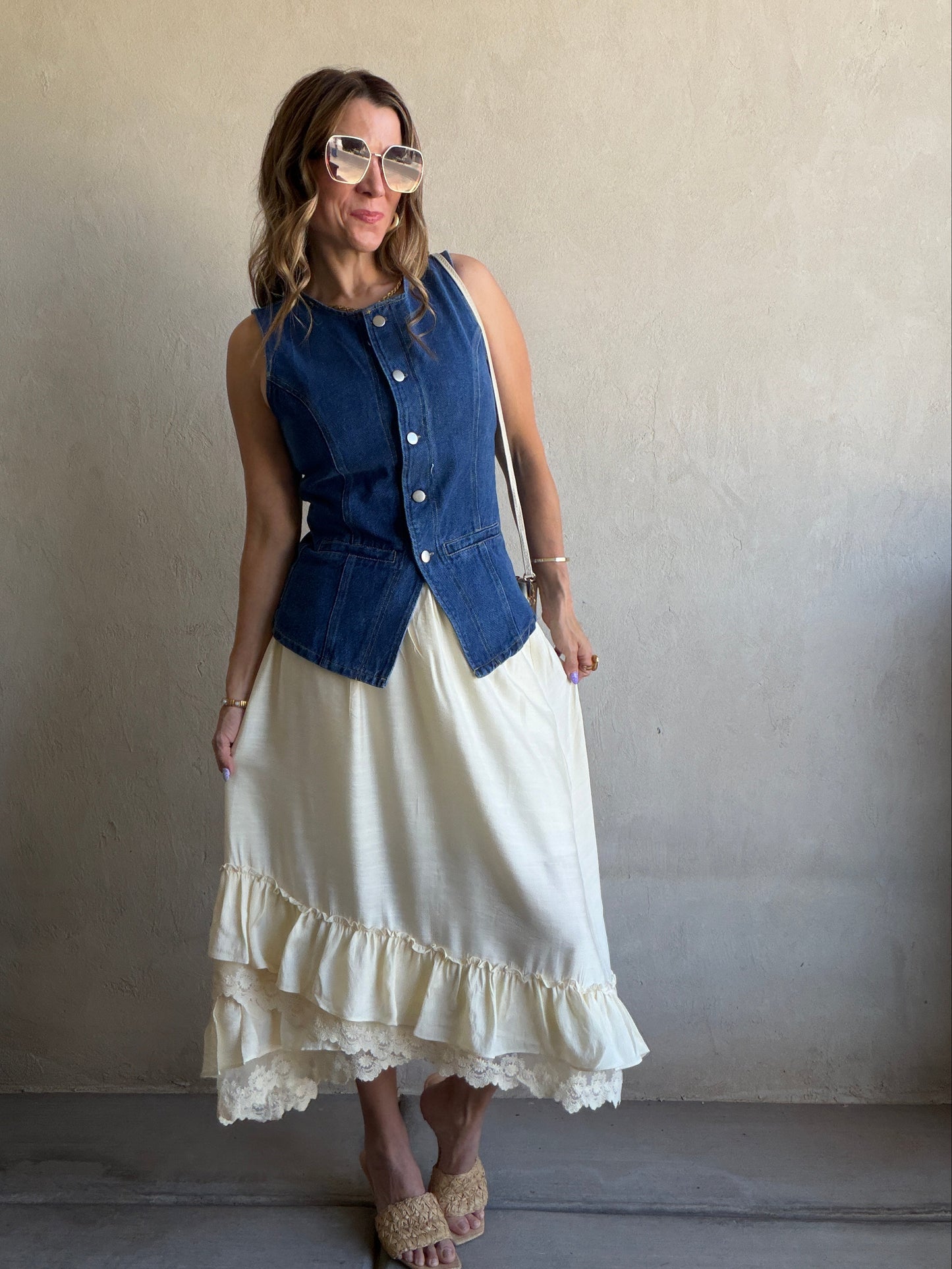Nat Vest in Dark Denim