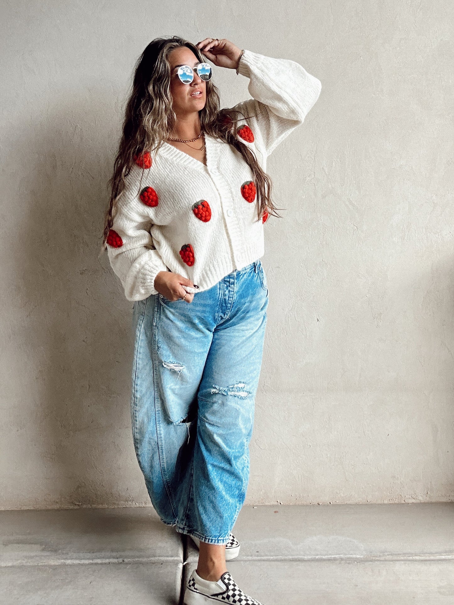 Eden Strawberry Sweater in Ivory