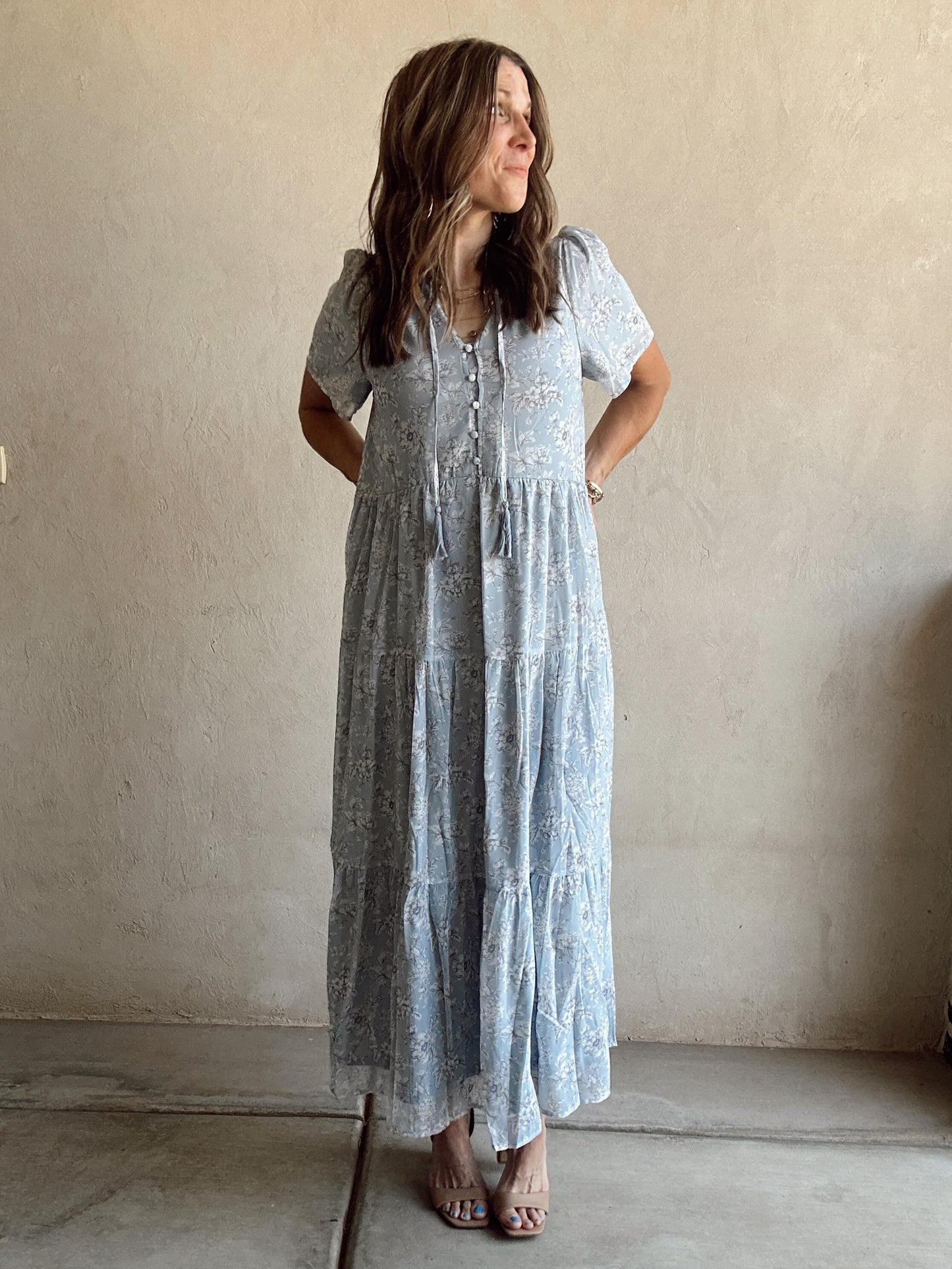 Brooke Maxi in Dusty Blue