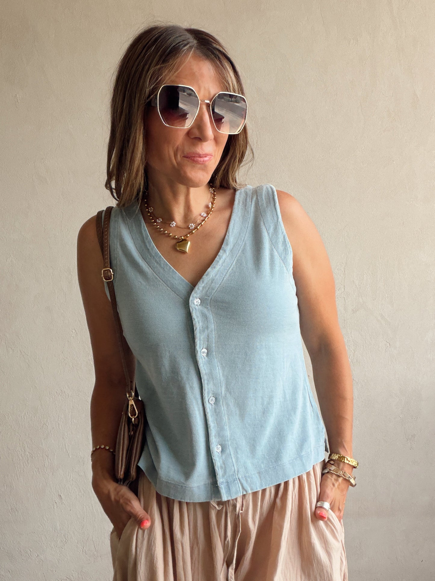 Heather Heart Necklace in Gold