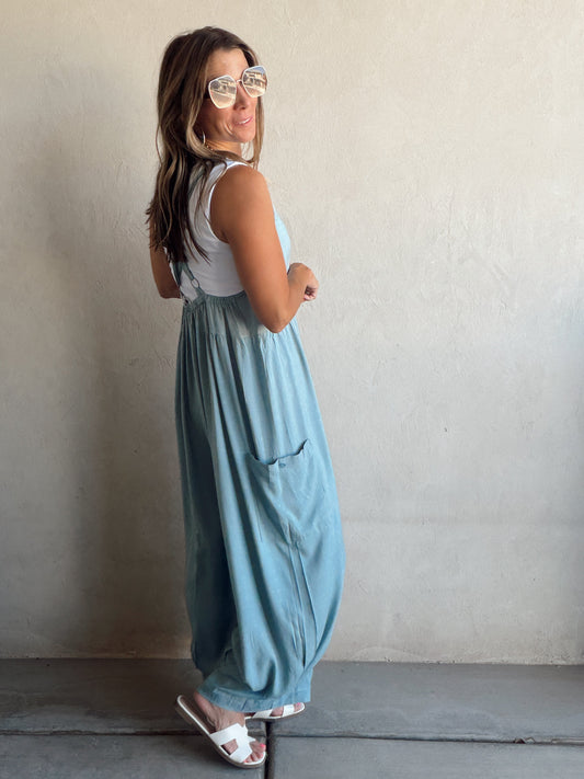 Millie Romper in Light Blue