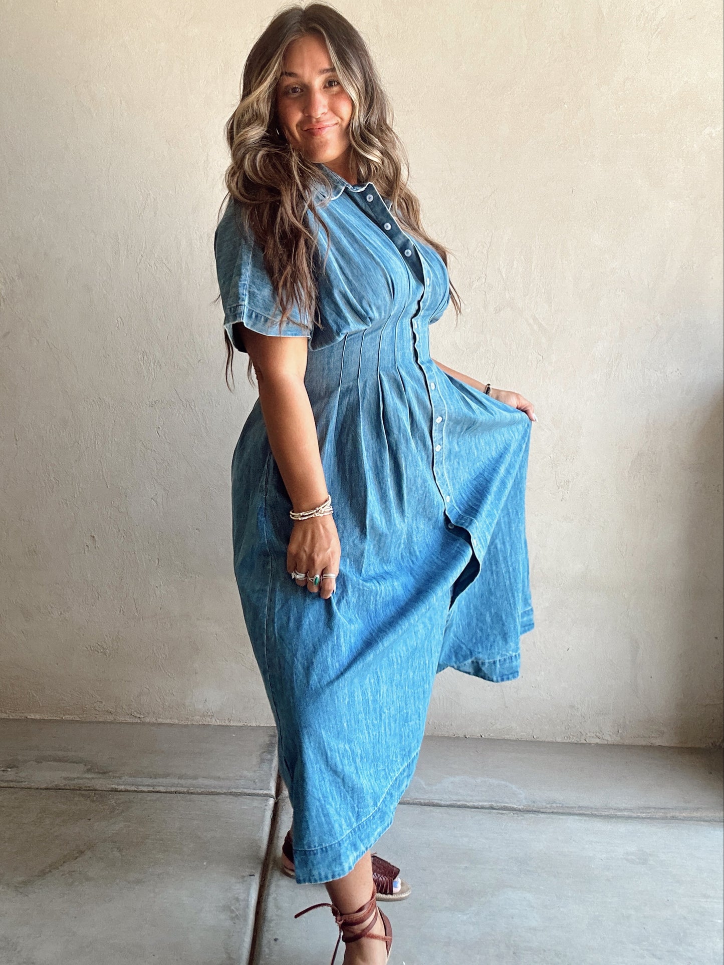 Marsha Dress in Denim