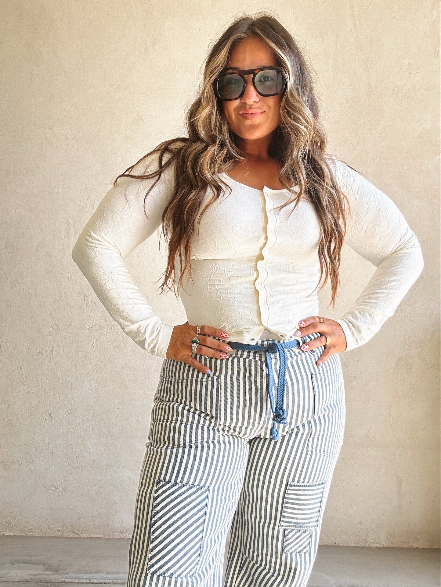 Stella Striped Barrel Jeans