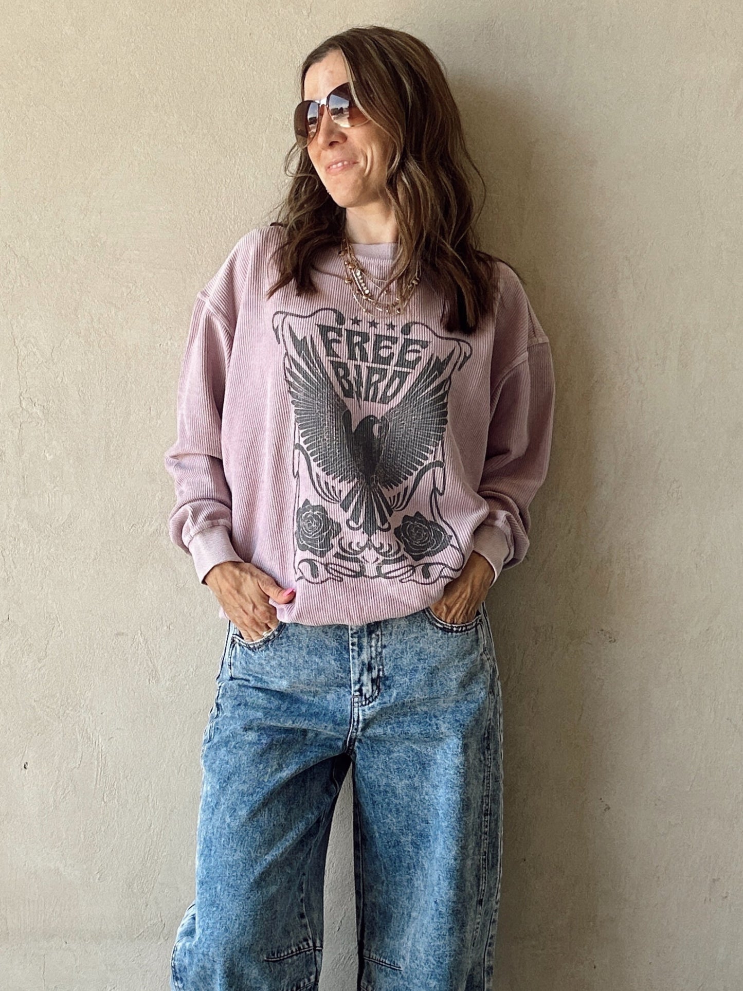 Vintage Free Bird Sweatshirt in Lilac