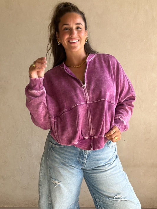 Kayla Bomber Jacket in Purple
