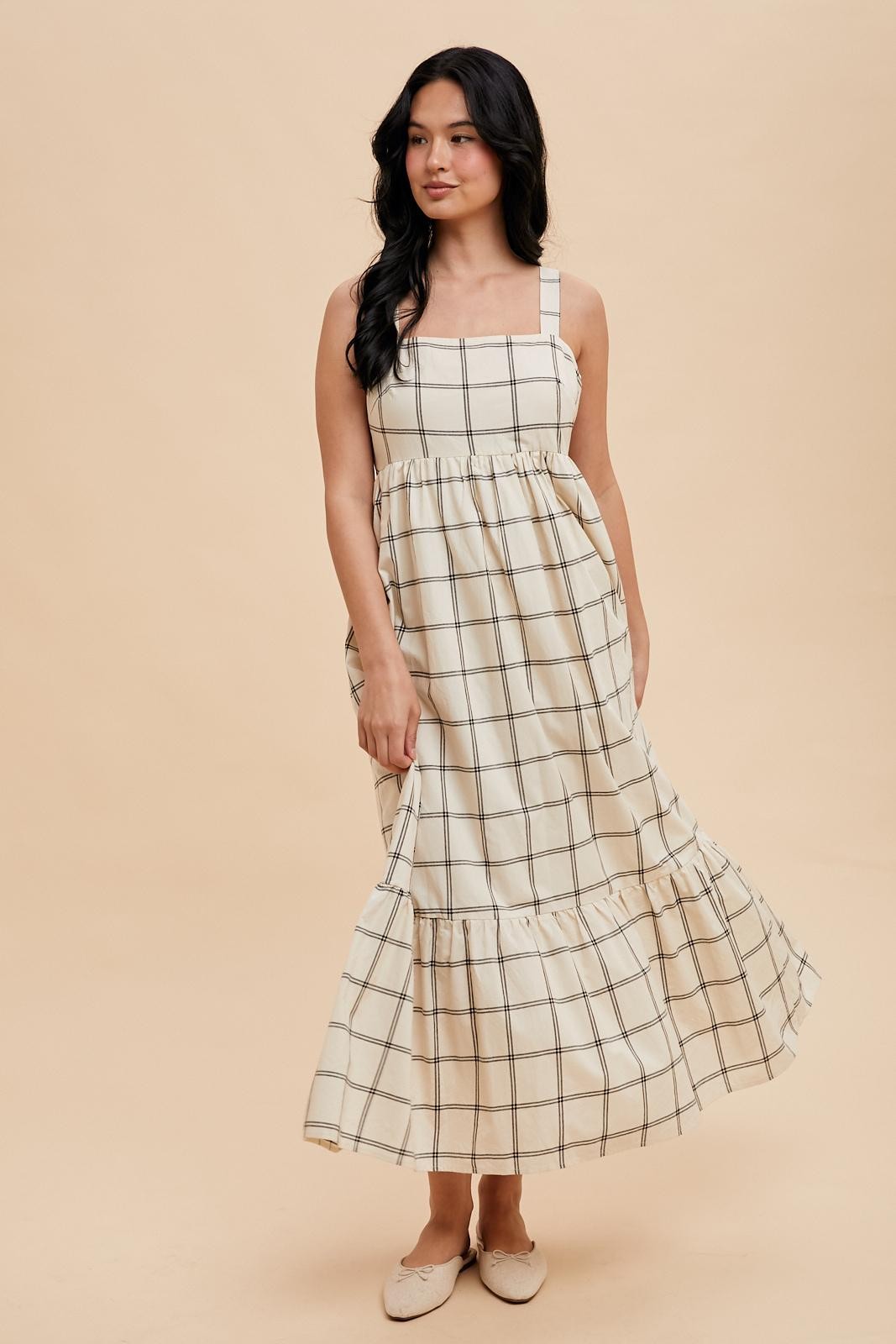 Coco Grid Jumper in Cream and Black