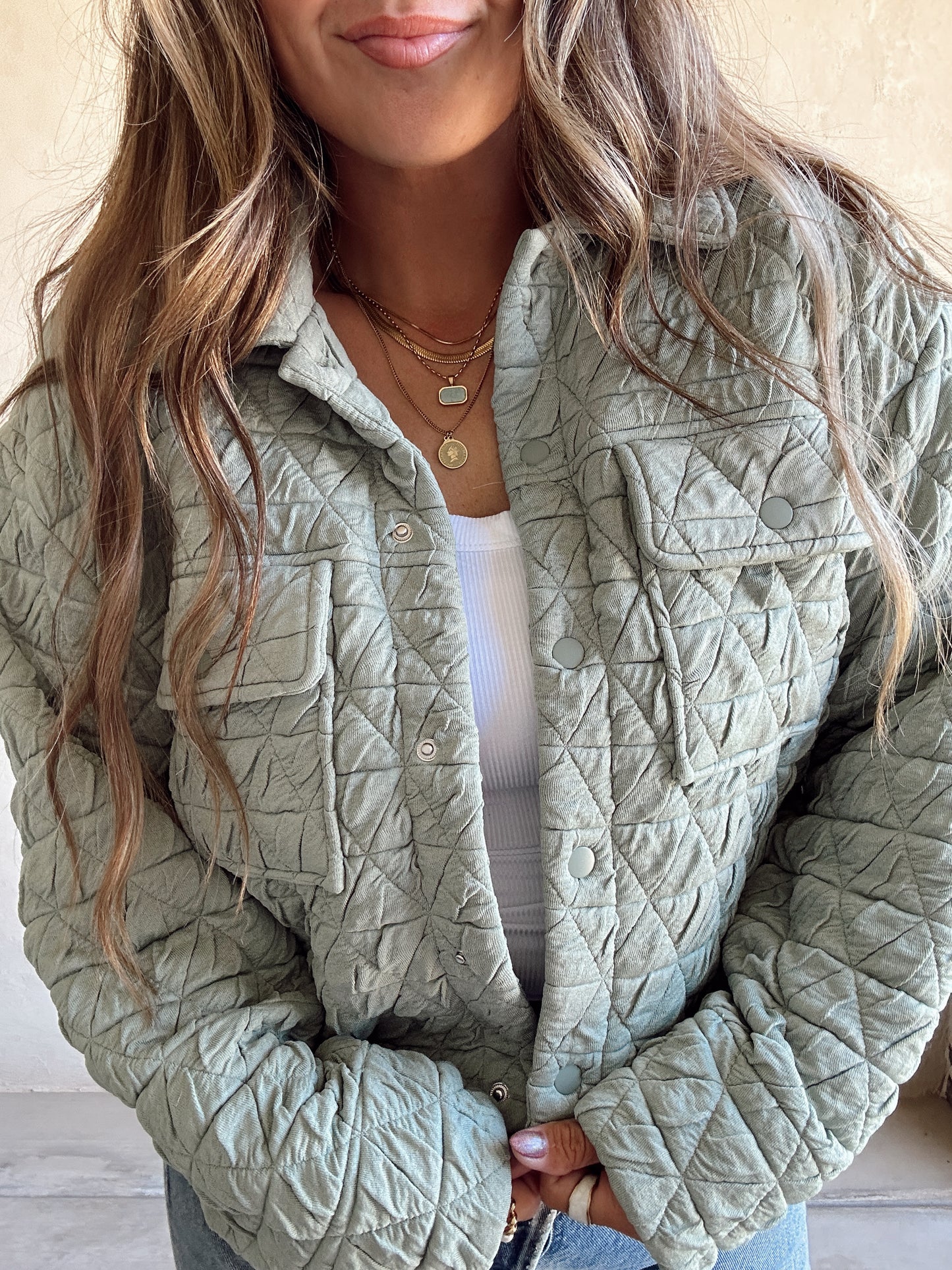 Kenna Quilted Jacket in Sage