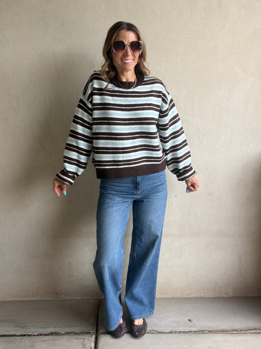 Beth Striped Sweater in Brown
