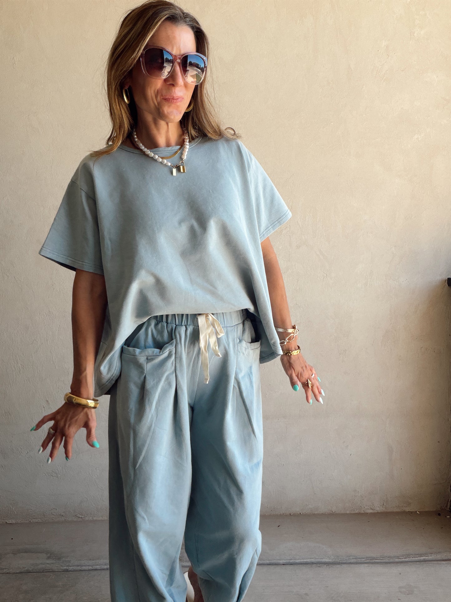 Kenna Set in Dusty Blue