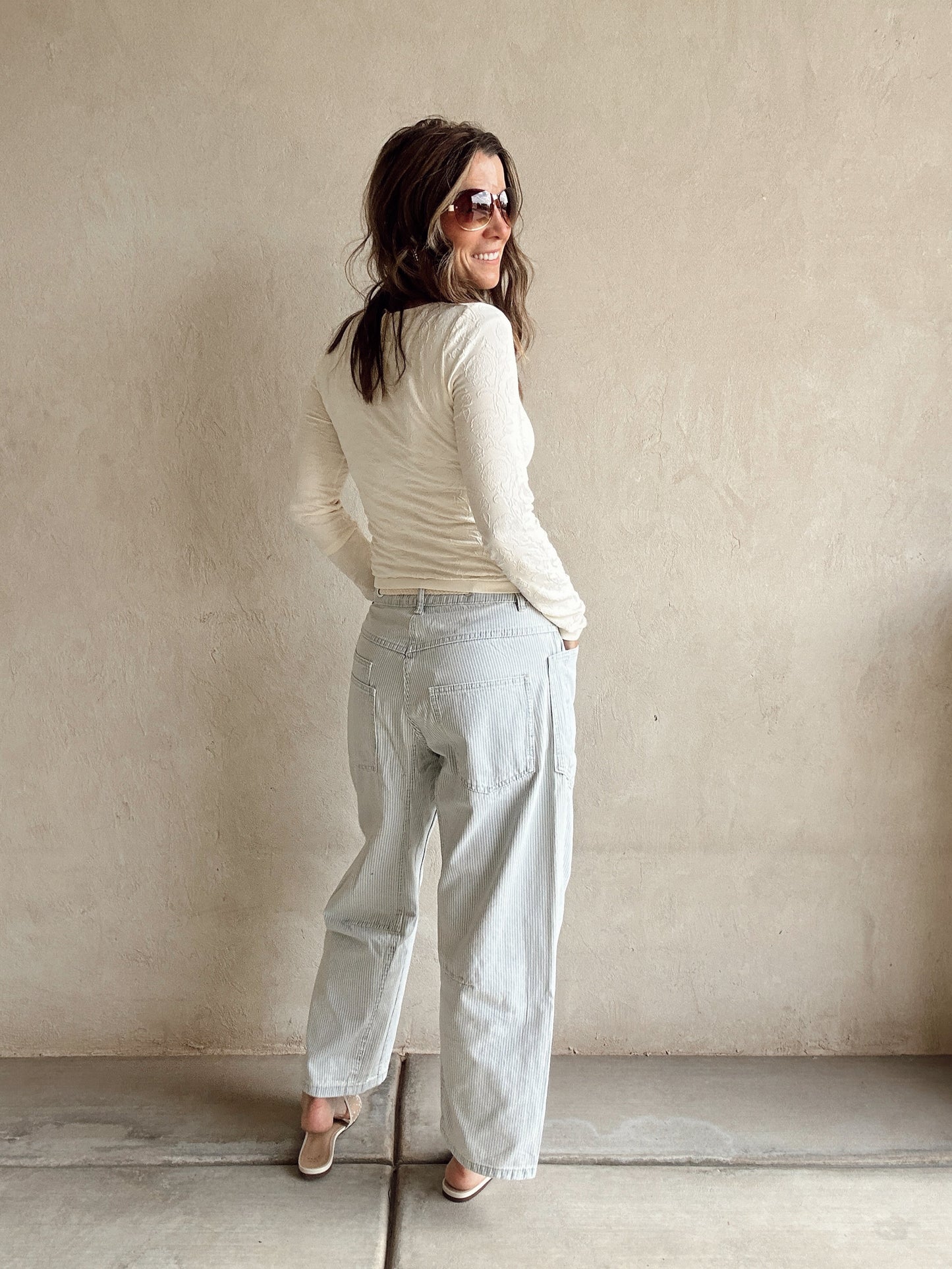 Georgia Striped Barrel Drawstring Pants