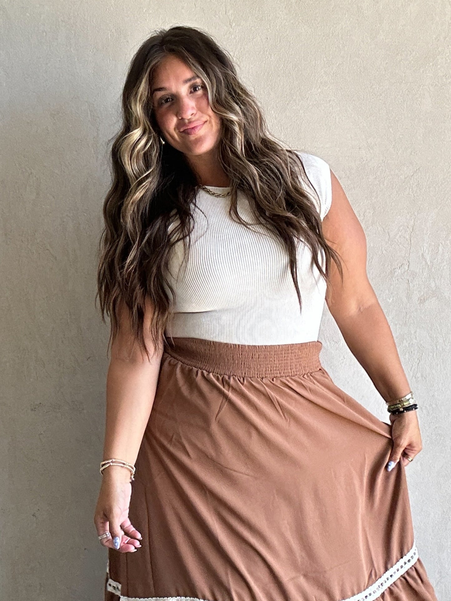 Erin Ribbed Top in Oatmeal