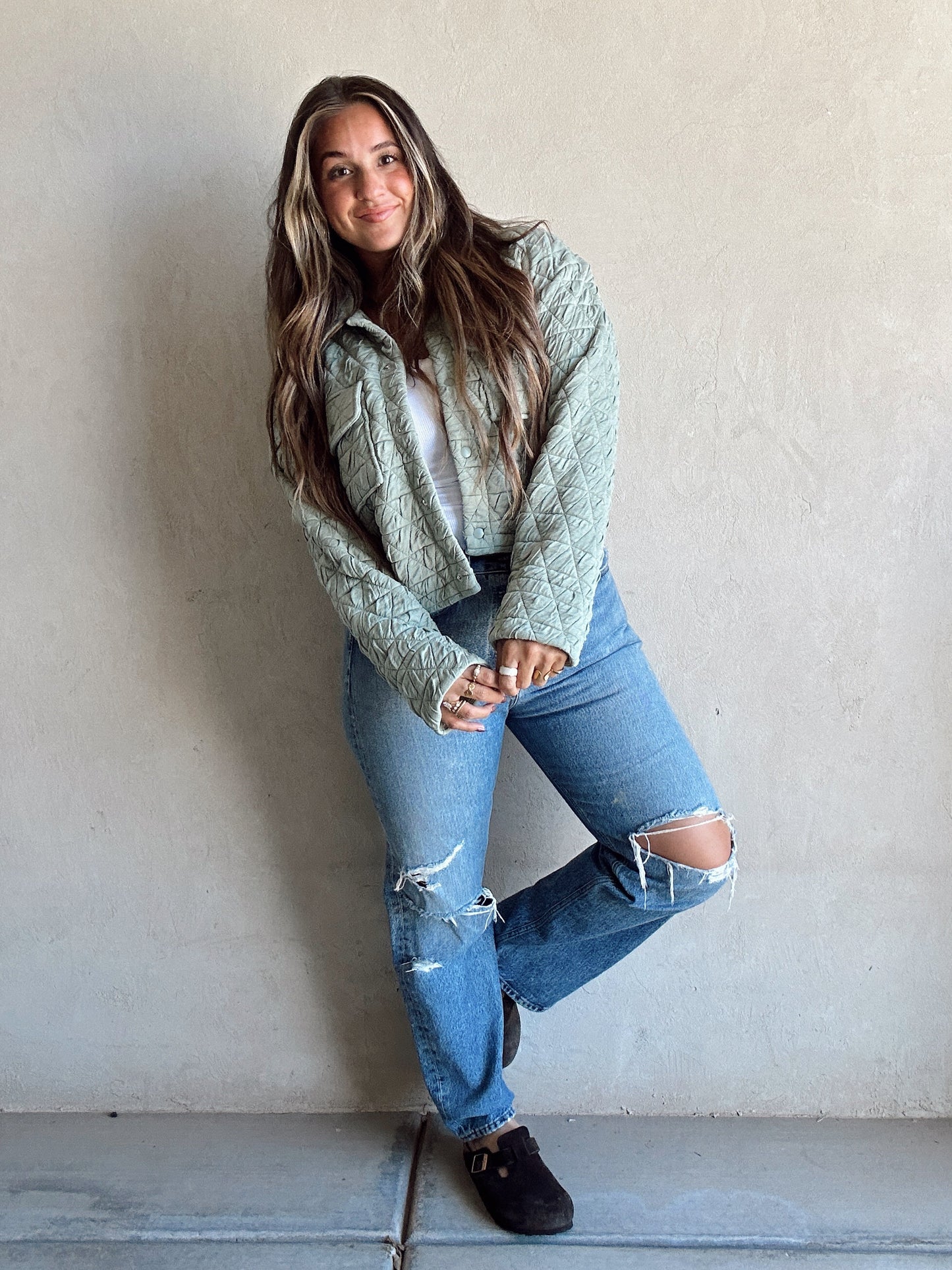 Kenna Quilted Jacket in Sage