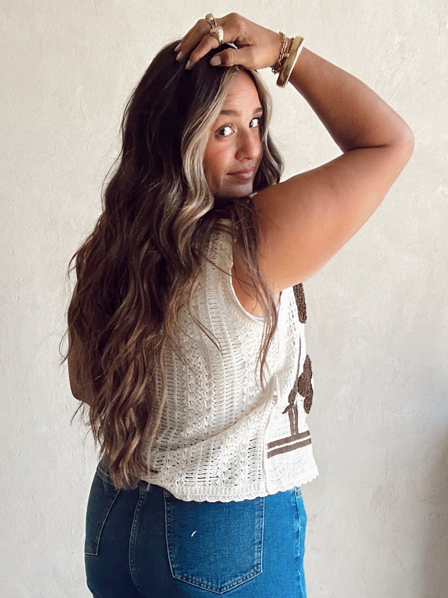 Lila Vest in Chocolate & Cream
