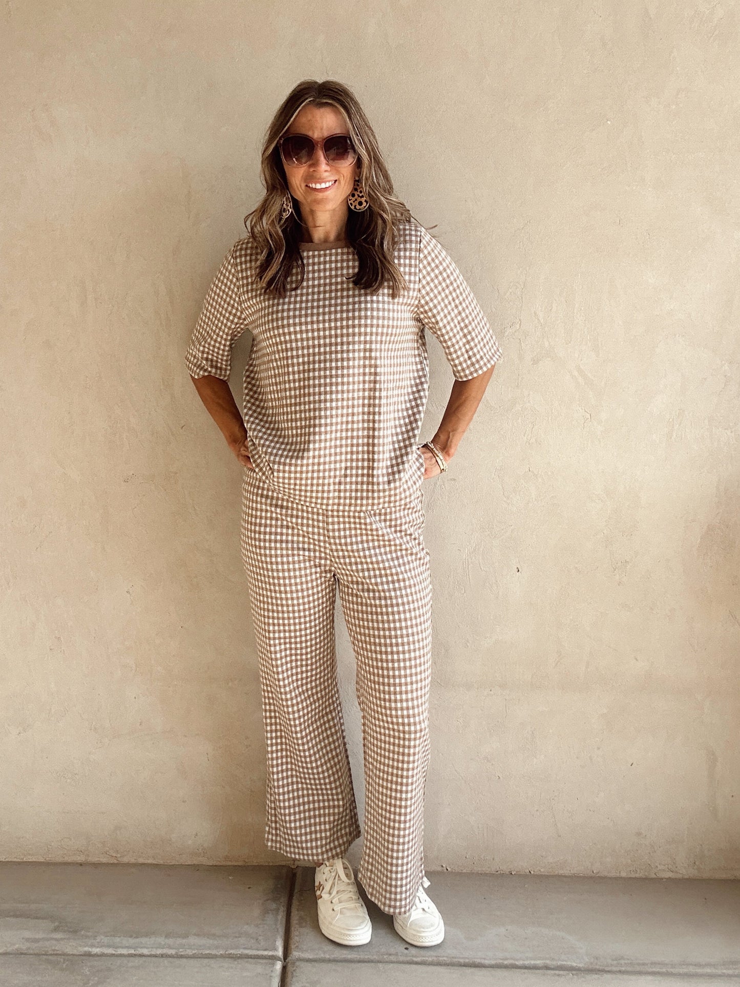 Jenny Knit Set in Mocha & White