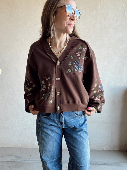 Eileen Cardigan in Chocolate Brown