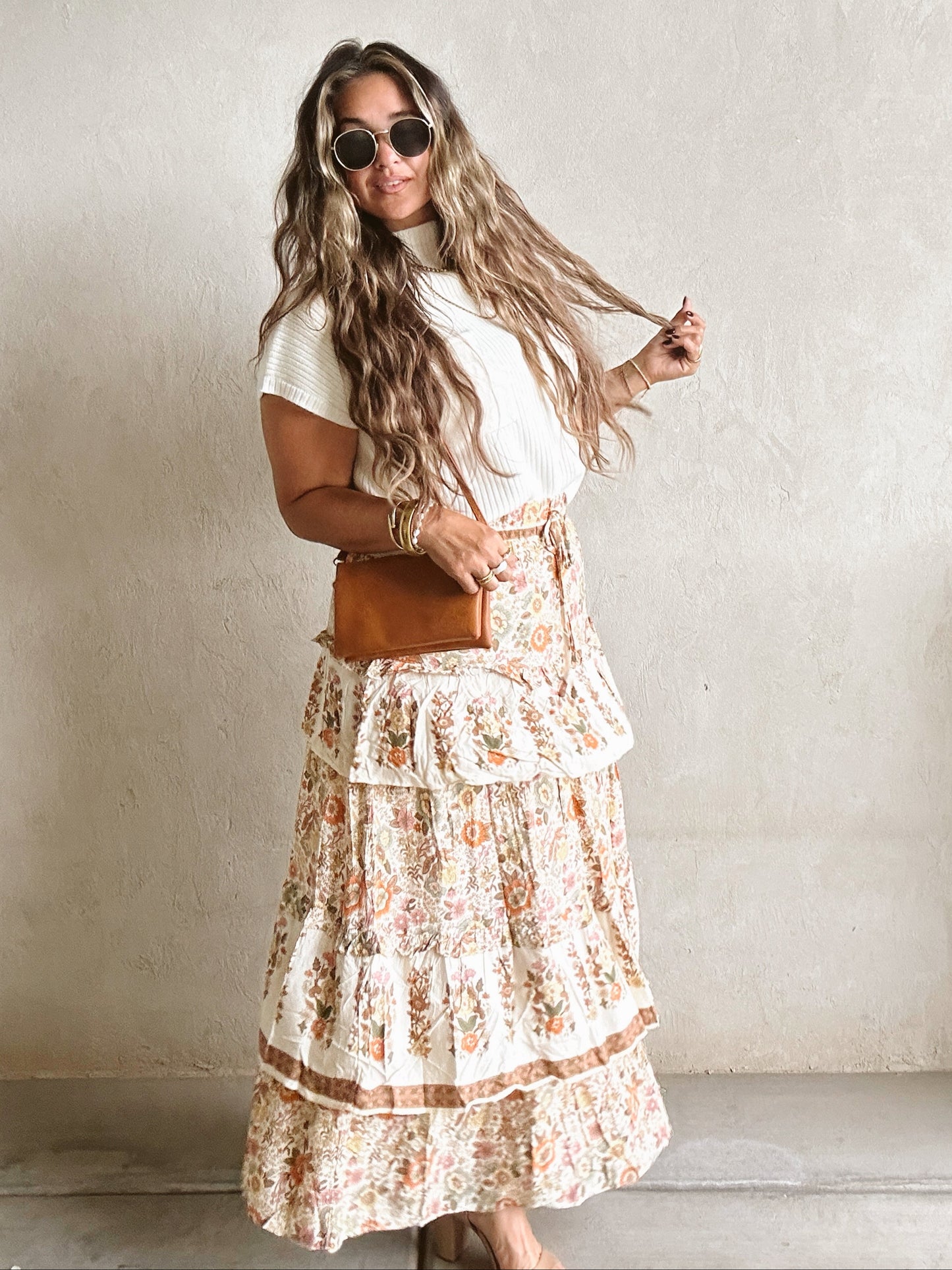 Taizley Tiered Skirt in Fall Floral