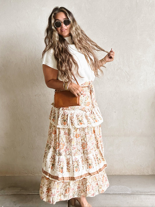 Taizley Tiered Skirt in Fall Floral