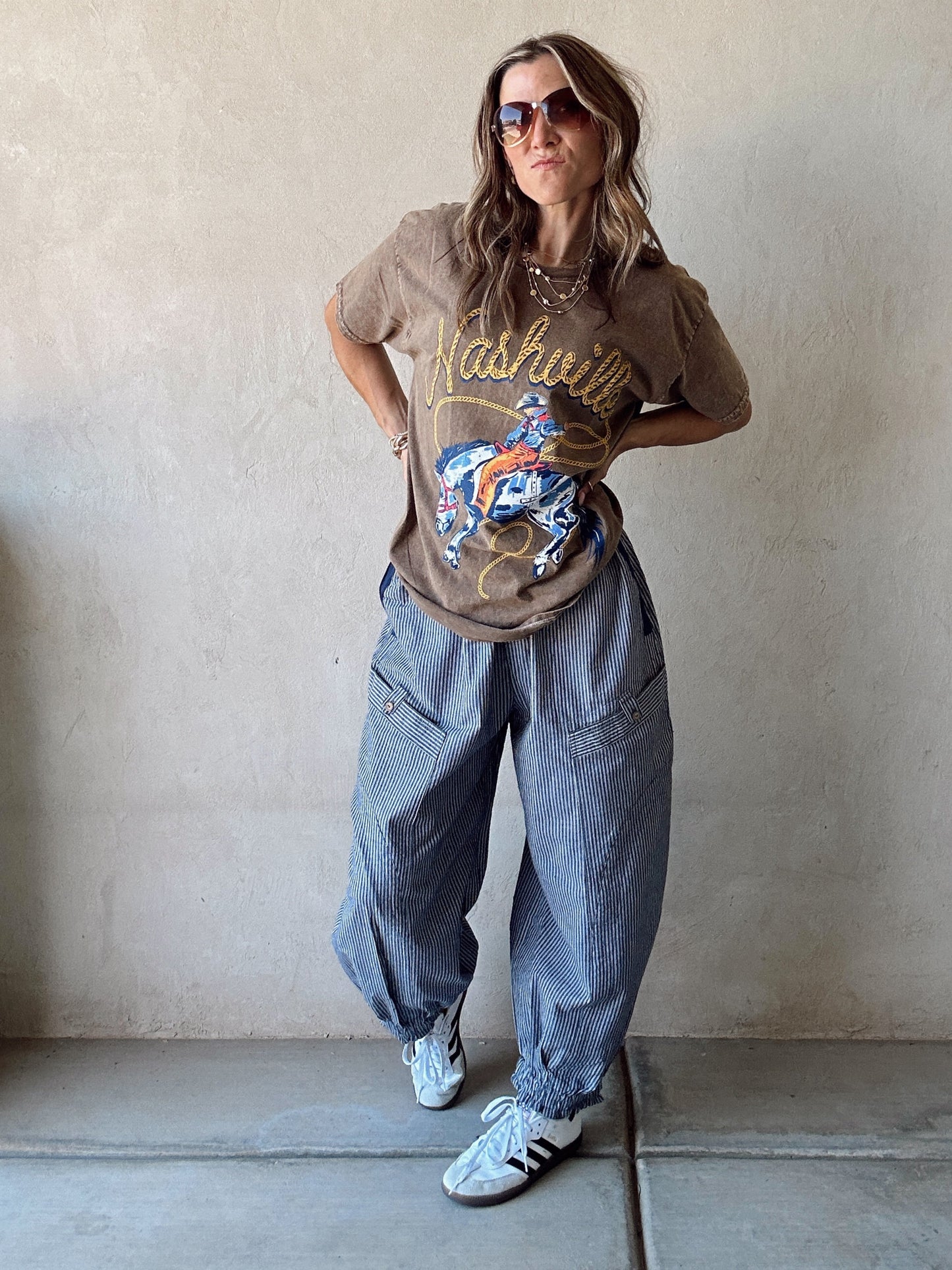 Nashville Mineral Washed Tee in Mocha
