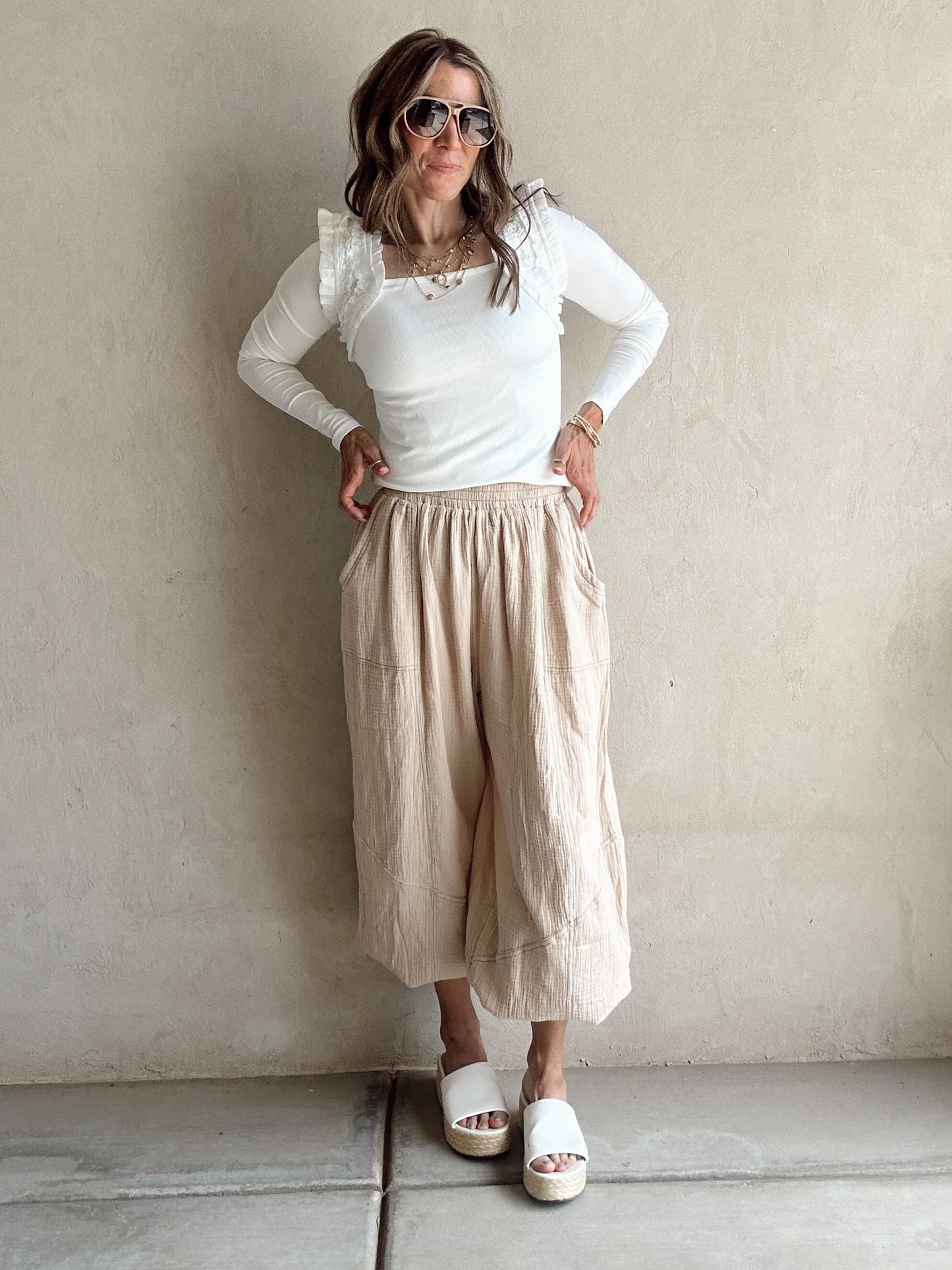Ashley Square Neck Top in White