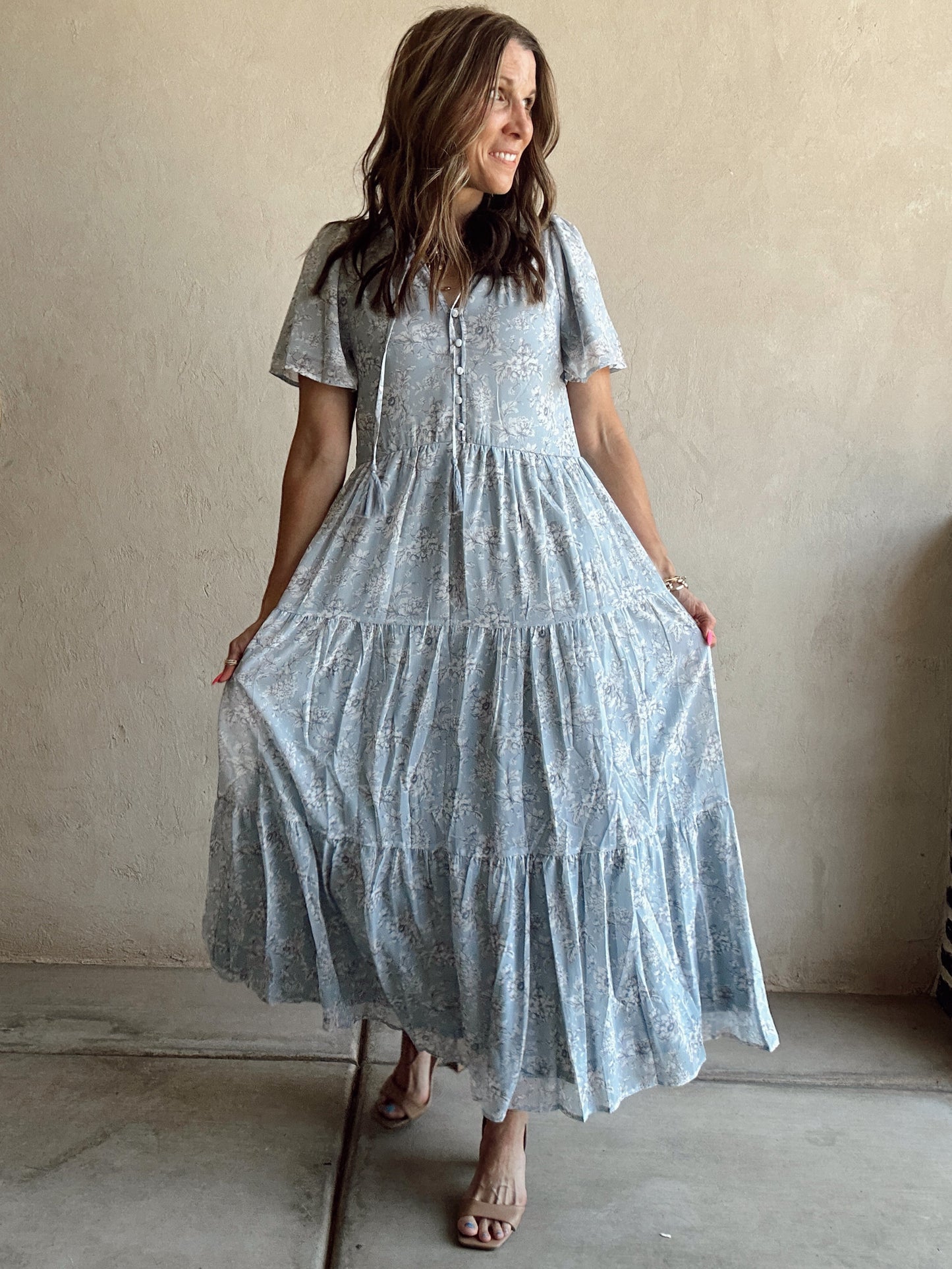 Brooke Maxi in Dusty Blue
